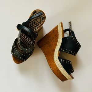 Jessica Simpson Wedge Sandals size 7.5 black